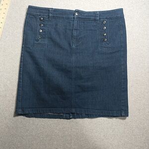 Lauren Ralph Lauren Dark Wash Women's SZ 14 Denim Skirt, .